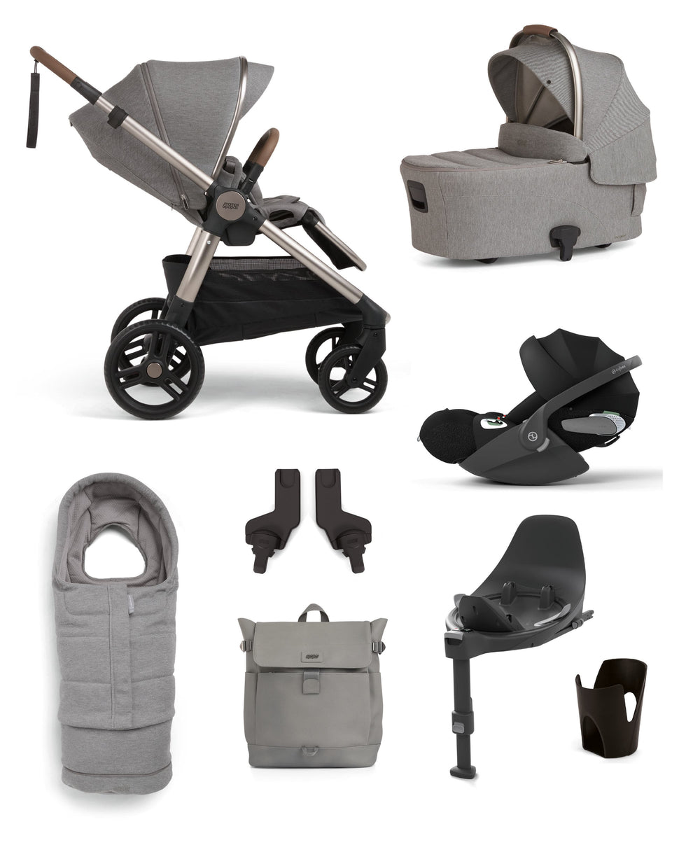 Mamas &amp; Papas Pushchairs Ocarro 2 Complete Pushchair Bundle with Cybex Cloud T Plus i-Size Baby Car Seat (8 Pieces) - Heritage