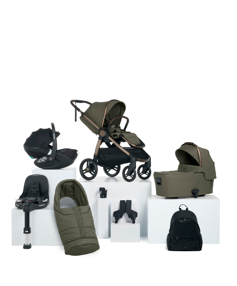 Mamas &amp; Papas Pushchairs Ocarro 2 Complete Pushchair Bundle with Maxi-Cosi Pebble 360 Pro2 Car Seat &amp; Base (8 Pieces) - Evergreen