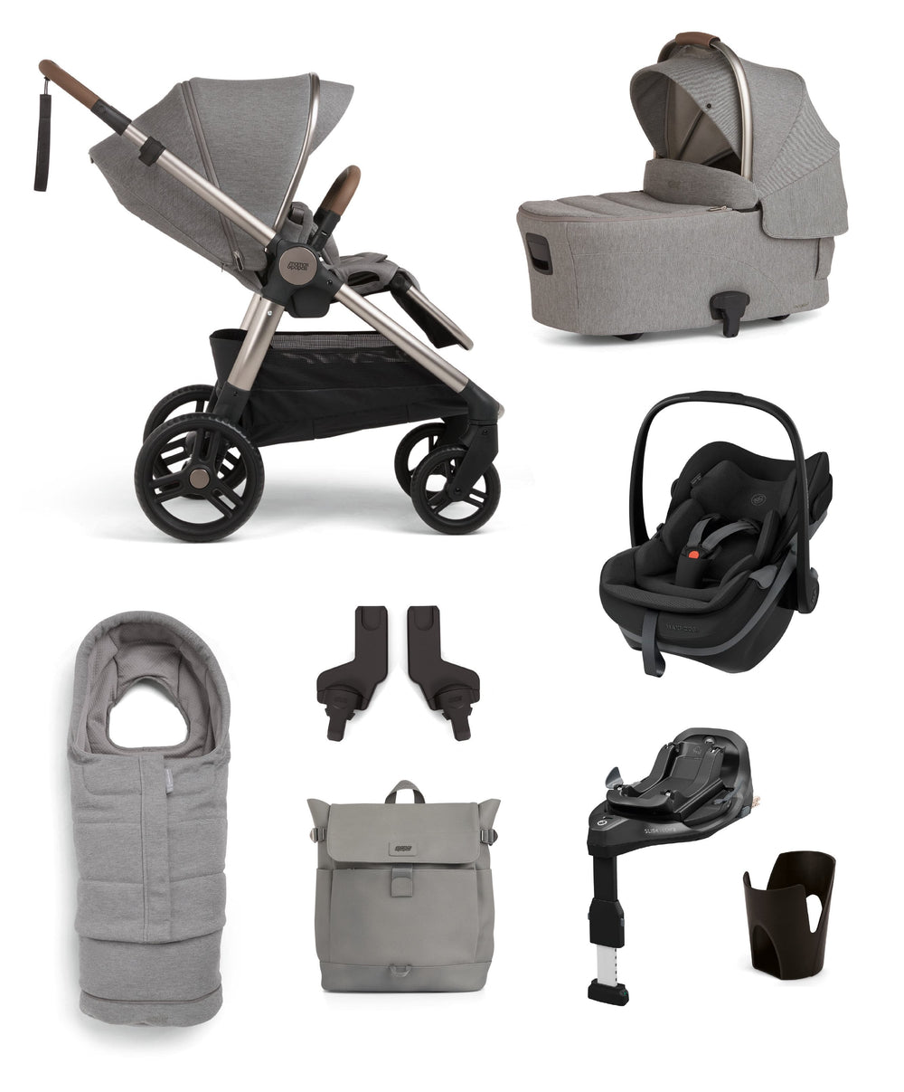 Mamas &amp; Papas Pushchairs Ocarro 2 Complete Pushchair Bundle with Maxi-Cosi Pebble Slide Pro Car Seat &amp; Base (8 Pieces) - Heritage