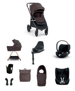 Mamas & Papas Pushchairs Ocarro 2 Pushchair Baby to Toddler Travel Bundle with Cybex Cloud T & Cybex Sirona T (10 Pieces) - Americano