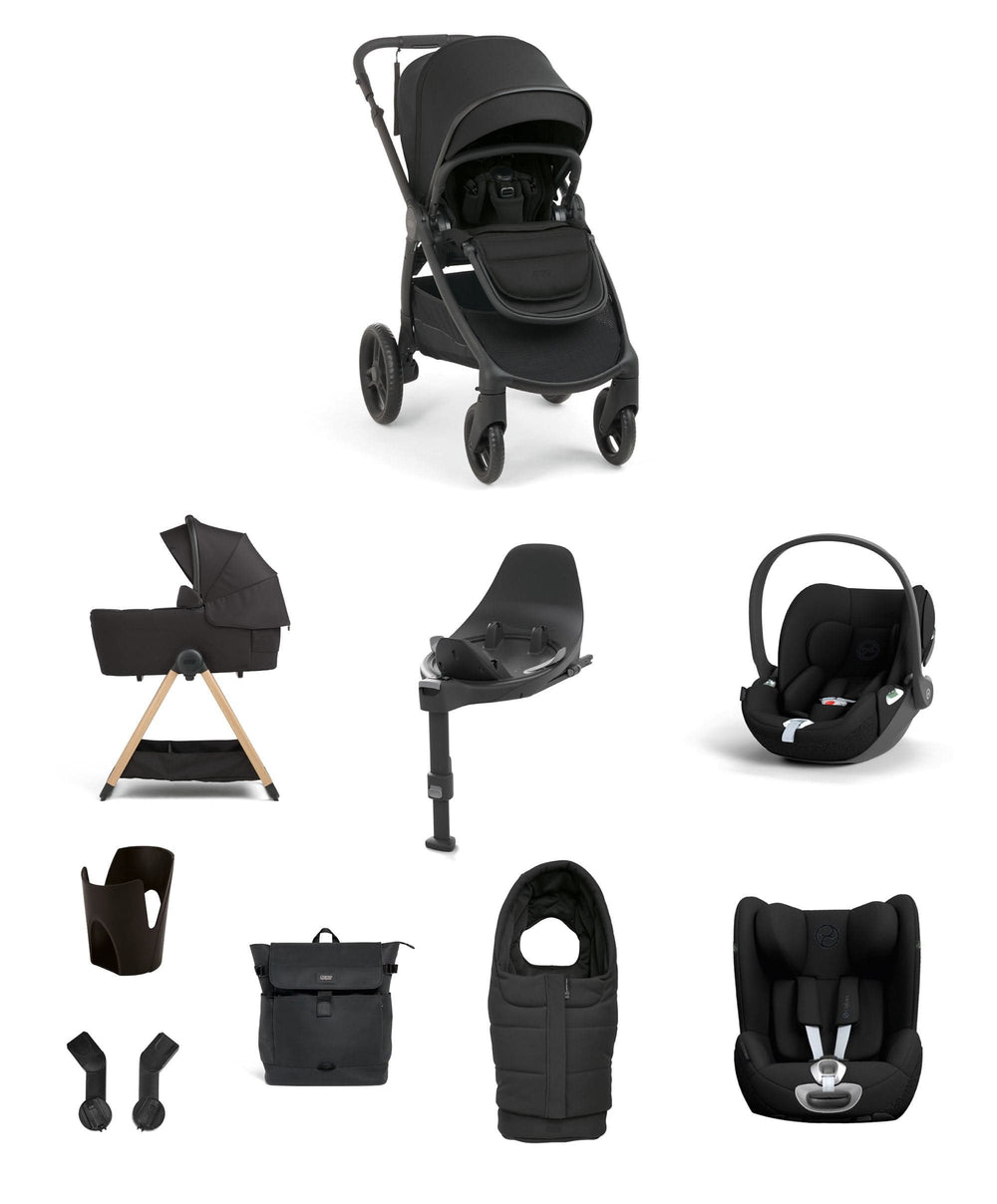 Mamas &amp; Papas Pushchairs Ocarro 2 Pushchair Baby to Toddler Travel Bundle with Cybex Cloud T &amp; Sirona T (10 Pieces) – Eclipse