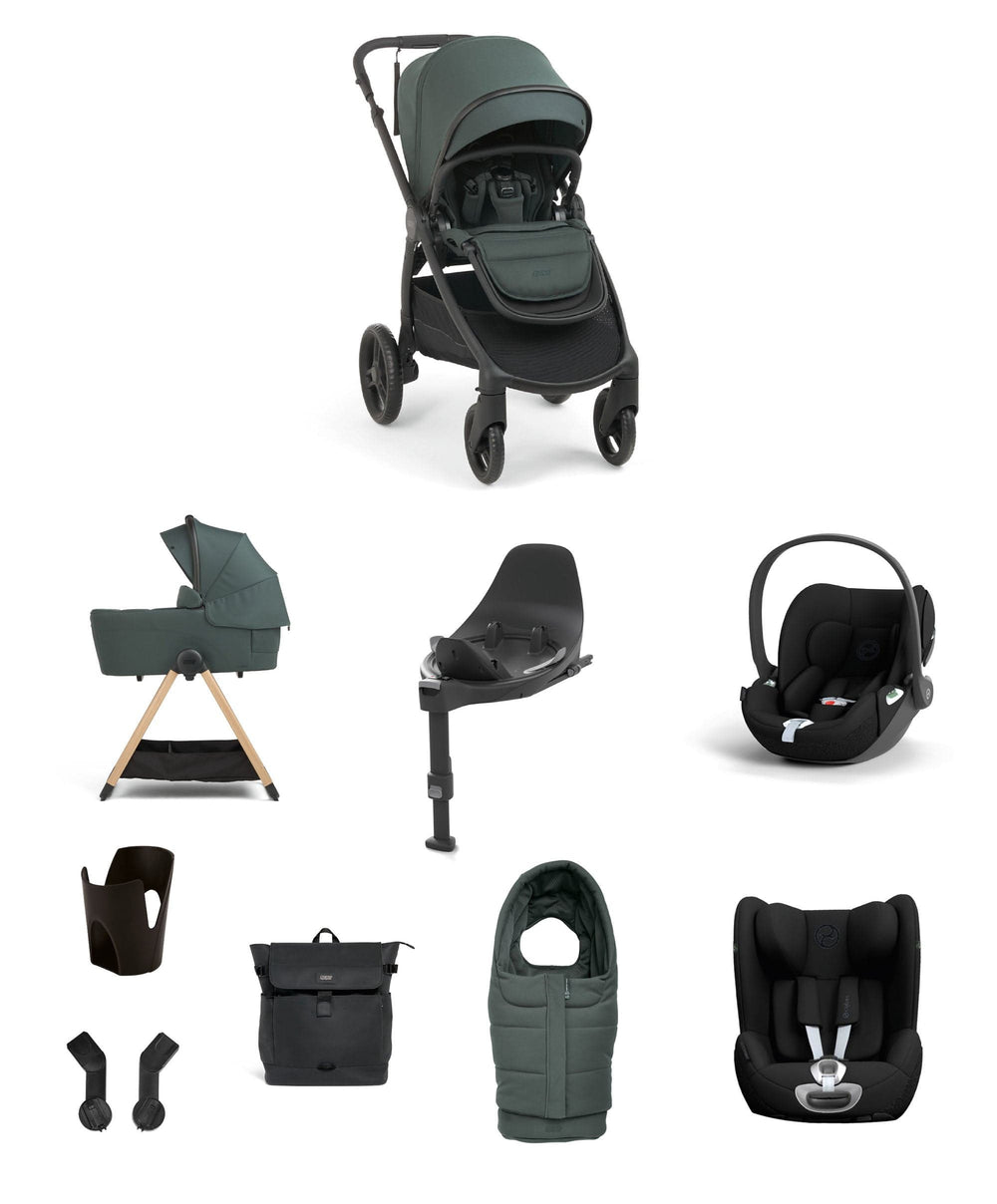 Mamas &amp; Papas Pushchairs Ocarro 2 Pushchair Baby to Toddler Travel Bundle with Cybex Cloud T &amp; Sirona T (10 Pieces) – Teal
