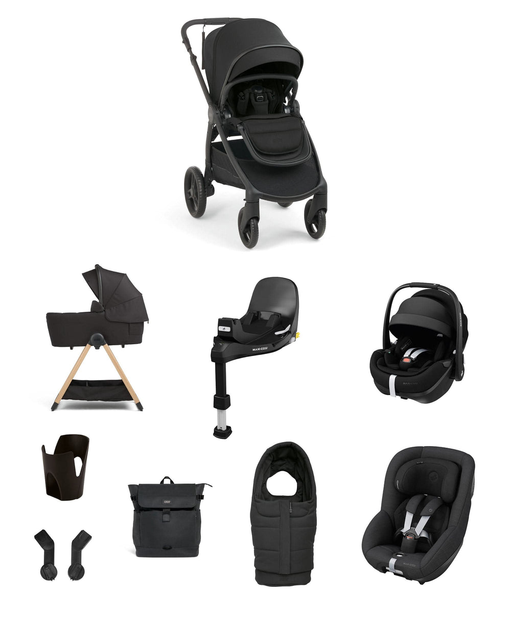 Mamas &amp; Papas Pushchairs Ocarro 2 Pushchair Baby to Toddler Travel Bundle with Maxi-Cosi Pebble 360 Pro2 &amp; Pearl 360 Pro (10 Pieces) – Eclipse
