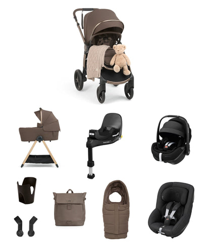 Mamas & Papas Pushchairs Ocarro 2 Pushchair Baby to Toddler Travel Bundle with Maxi-Cosi Pebble 360 Pro2 & Pearl 360 Pro (12 Pieces) –  Crema