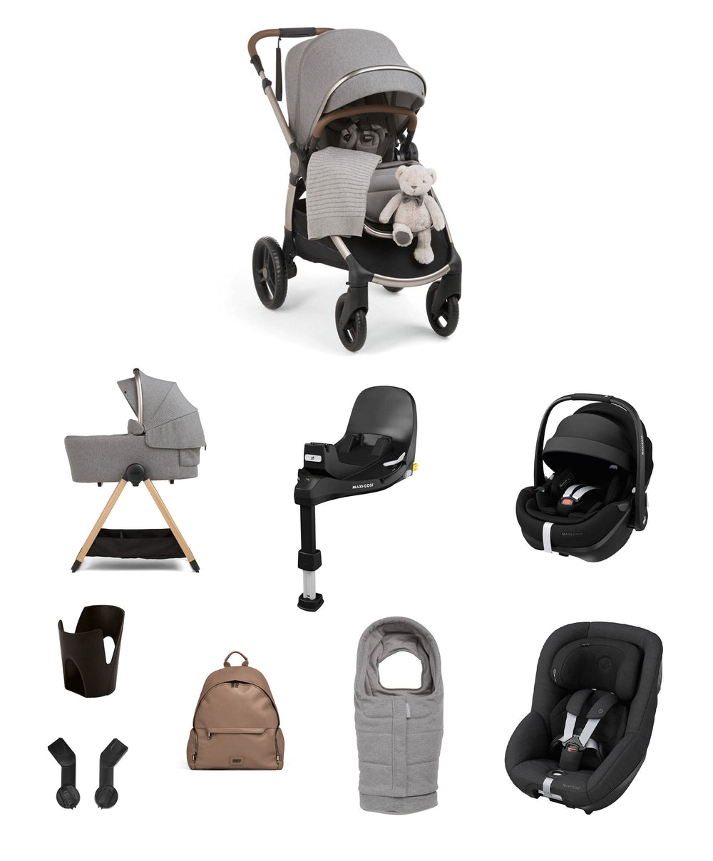 Mamas &amp; Papas Pushchairs Ocarro 2 Pushchair Baby to Toddler Travel Bundle with Maxi-Cosi Pebble 360 Pro2 &amp; Pearl 360 Pro (12 Pieces) – Heritage