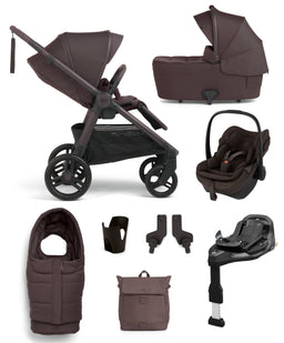 Mamas & Papas Pushchairs Ocarro 2 Pushchair Bundle with Maxi-Cosi Pebble Slide Pro Car Seat & Base (8 Pieces) - Americano/Espresso Brown