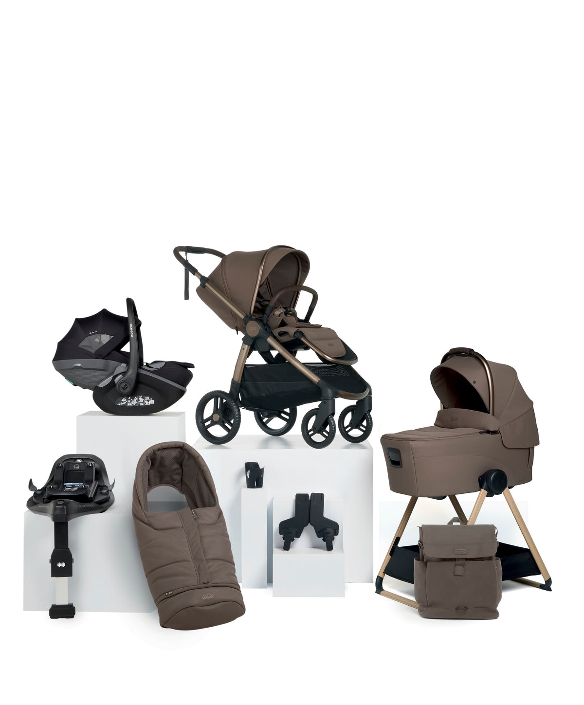 Mamas & Papas Pushchairs Ocarro 2 Pushchair Bundle with Maxi-Cosi Slide Pro Car Seat & Base (9 Pieces) - Crema