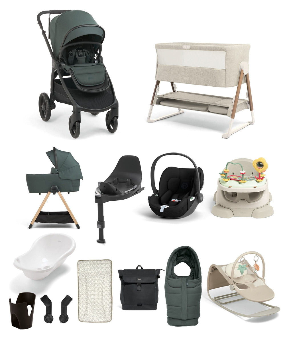 Mamas &amp; Papas Pushchairs Ocarro 2 Pushchair Ultimate Newborn Bundle With Cybex Cloud T i-Size Rotating Baby Car Seat &amp; Base (14 Pieces) - Teal