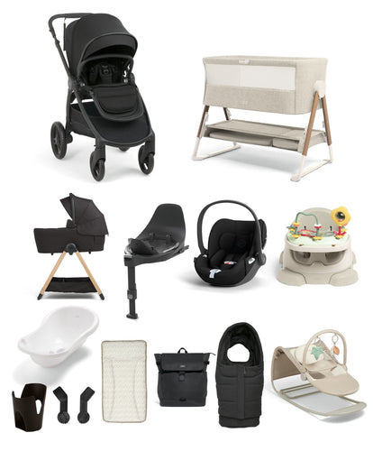 Mamas & Papas Pushchairs Ocarro 2 Pushchair Ultimate Newborn Bundle with Cybex Cloud T i-Size Rotating Baby Car Seat & Base (16 Pieces) - Eclipse