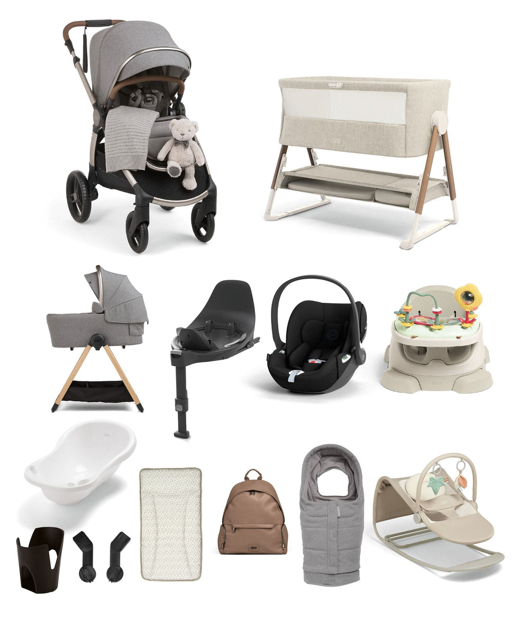 Mamas &amp; Papas Pushchairs Ocarro 2 Pushchair Ultimate Newborn Bundle with Cybex Cloud T i-Size Rotating Baby Car Seat &amp; Base (16 Pieces) - Heritage