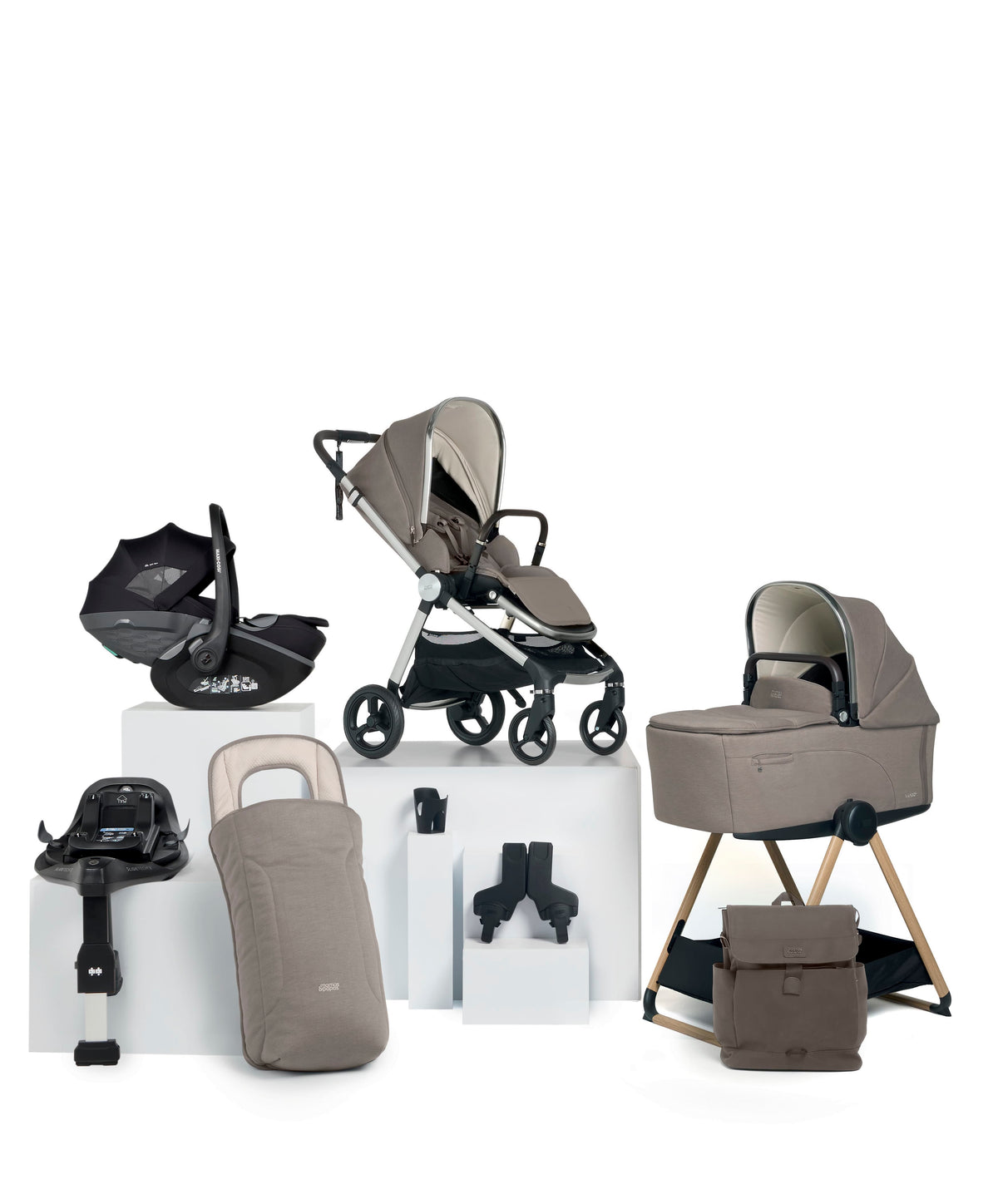 Mamas & Papas Pushchairs Vardo Complete Pushchair Bundle with Maxi-Cosi Pebble Slide Pro Car Seat & Base (9 Pieces) - Heritage