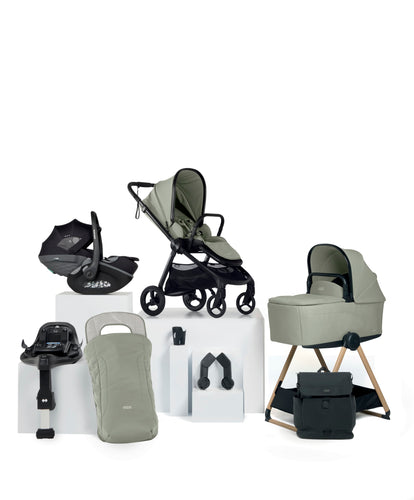 Mamas & Papas Pushchairs Vardo Complete Pushchair Bundle with Maxi-Cosi Pebble Slide Pro Car Seat & Base (9 Pieces) - Sage