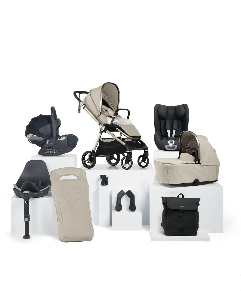 Mamas &amp; Papas Pushchairs Vardo Pushchair Baby to Toddler Travel Bundle with Cybex Cloud T &amp; Sirona T (10 Pieces) - Shell