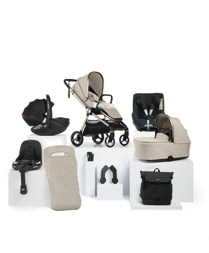 Mamas & Papas Pushchairs Vardo Pushchair Baby to Toddler Travel Bundle with Maxi-Cosi Pebble 360 Pro2 & Pearl 360 Pro (10 Pieces) - Shell