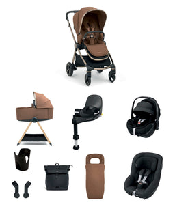Mamas & Papas Pushchairs Vardo Pushchair Baby to Toddler Travel Bundle with Maxi-Cosi Pebble 360 Pro2 & Pearl 360 Pro  (11 Pieces) - Nutmeg