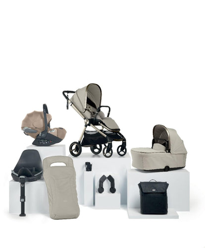 Mamas & Papas Pushchairs Vardo Pushchair Bundle with Cybex Cloud T Car Seat (8 Pieces) - Shell/Cosy Beige