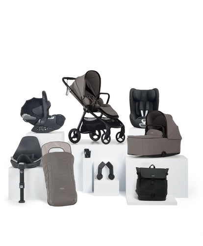 Mamas & Papas Pushchairs Vardo Pushchair Next Stage Bundle With Cybex Cloud T i-Size Rotating Baby Car Seat, CYBEX Sirona T i-Size 360° Rotating Toddler Car Seat & Base (9 Pieces)  – Storm