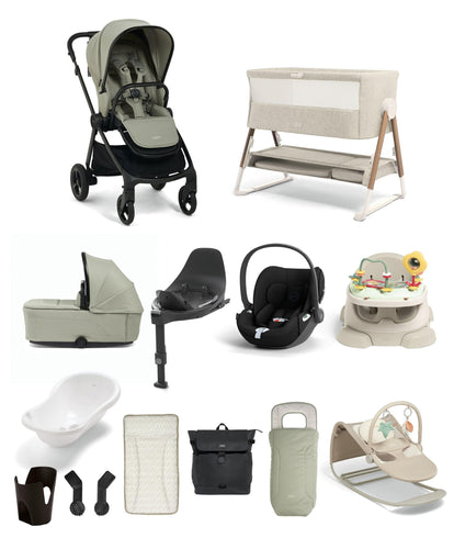Mamas & Papas Pushchairs Vardo Pushchair Super Bundle with Cybex Cloud T i-Size Rotating Baby Car Seat  & Base (13 Pieces) – Sage