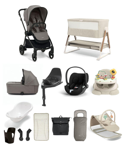 Mamas & Papas Pushchairs Vardo Pushchair Super Bundle with Cybex Cloud T i-Size Rotating Baby Car Seat  & Base (13 Pieces) – Storm
