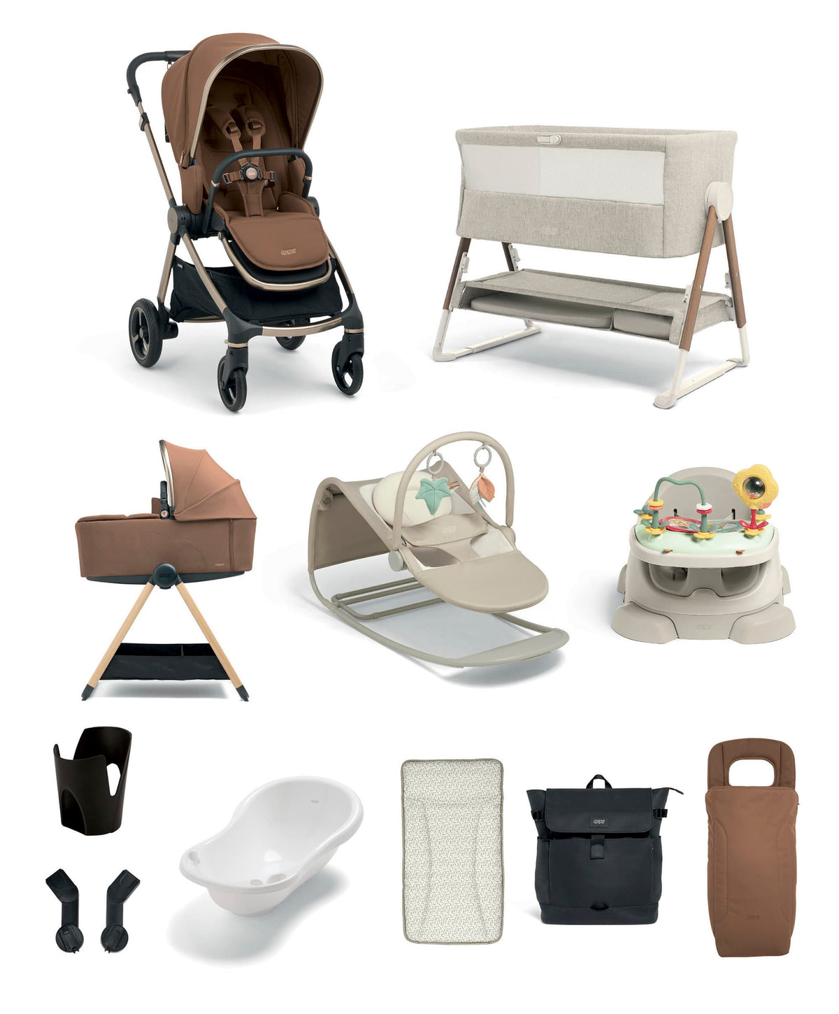 Mamas & Papas Pushchairs Vardo Pushchair Ultimate Newborn Bundle (12 Pieces) - Nutmeg