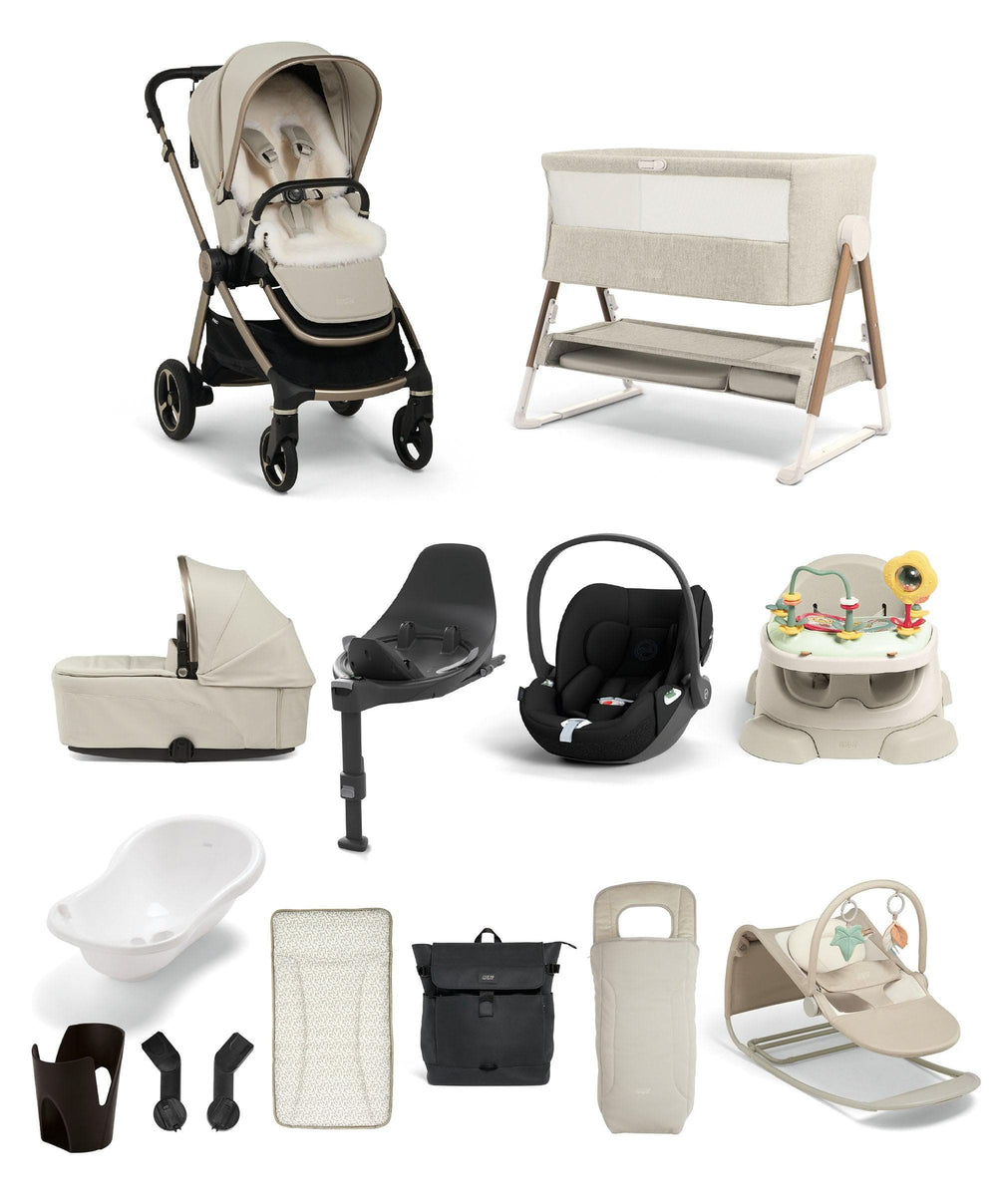 Mamas &amp; Papas Pushchairs Vardo Pushchair Ultimate Newborn Bundle with Cybex Cloud T (14 Pieces) - Shell