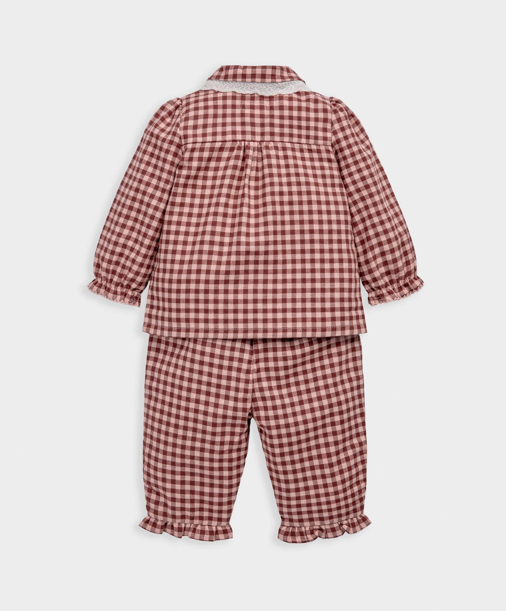 Mamas &amp; Papas Pyjamas &amp; Nightwear Burgundy Gingham Pyjamas