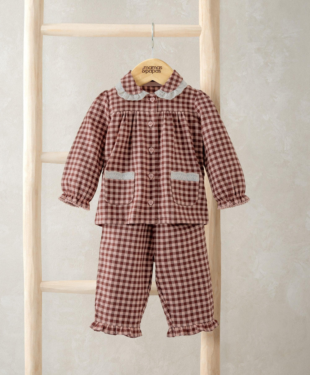 Mamas &amp; Papas Pyjamas &amp; Nightwear Burgundy Gingham Pyjamas