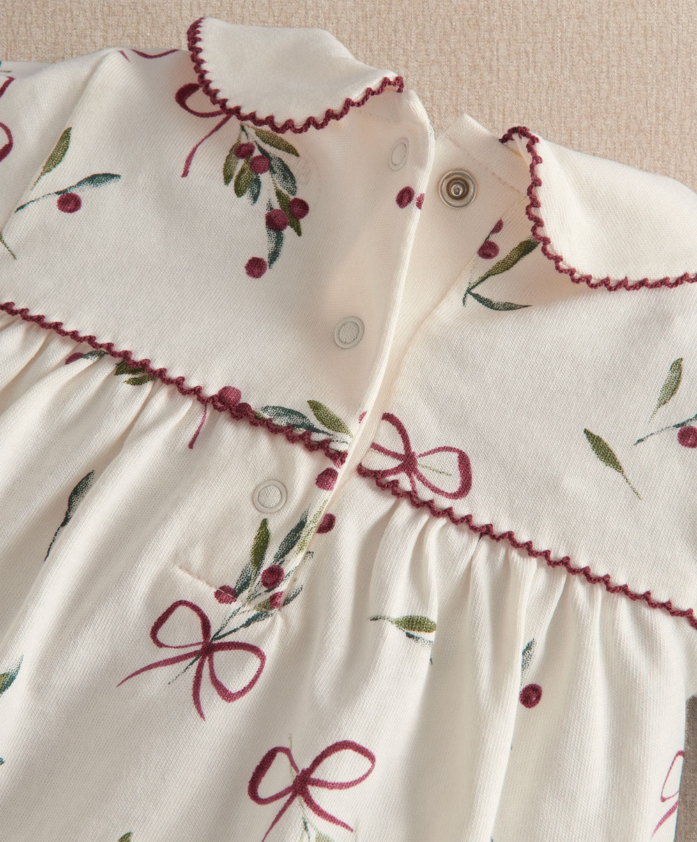 Mamas &amp; Papas Pyjamas &amp; Nightwear Christmas Berry Bow Print Pyjama Set