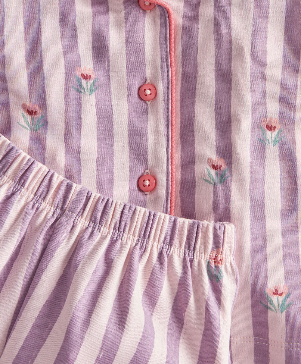 Mamas &amp; Papas Pyjamas &amp; Nightwear Floral Stripe Long Sleeve Pyjama Set