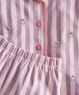Mamas & Papas Pyjamas & Nightwear Floral Stripe Long Sleeve Pyjama Set