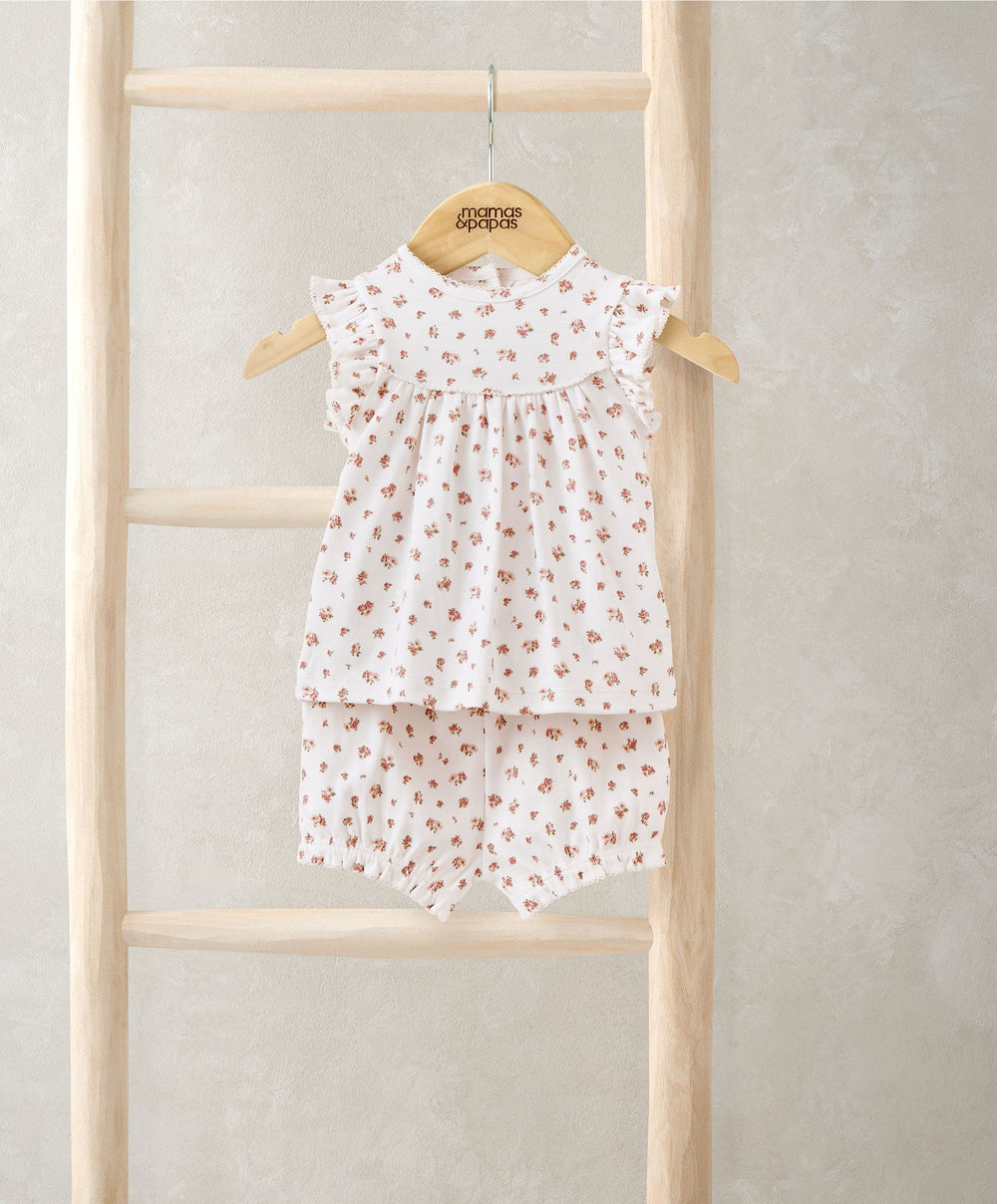 Mamas &amp; Papas Pyjamas &amp; Nightwear Rose Print Short Pyjamas