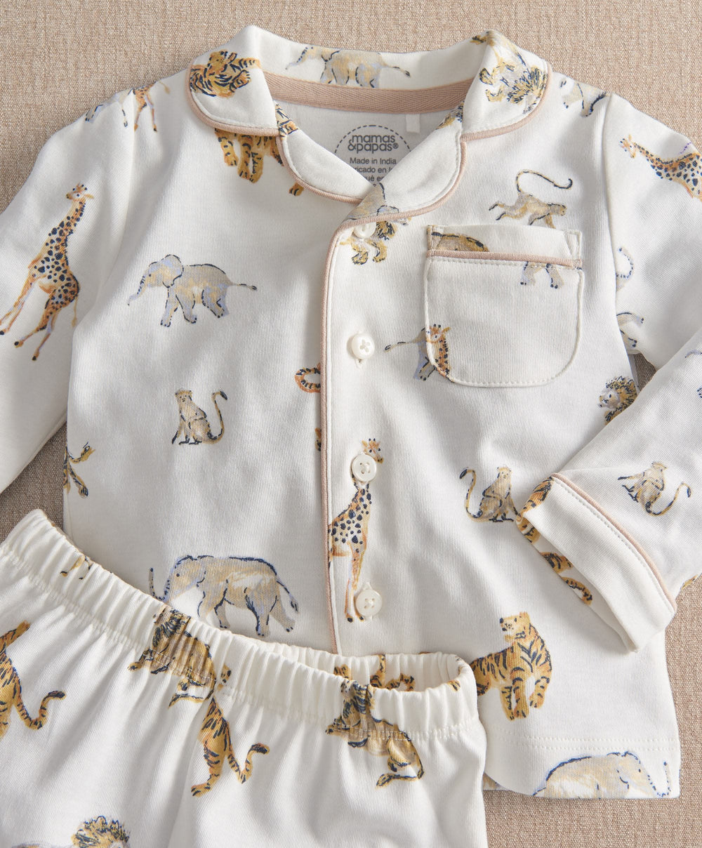 Mamas &amp; Papas Pyjamas &amp; Nightwear Safari Jersey Pyjama Set