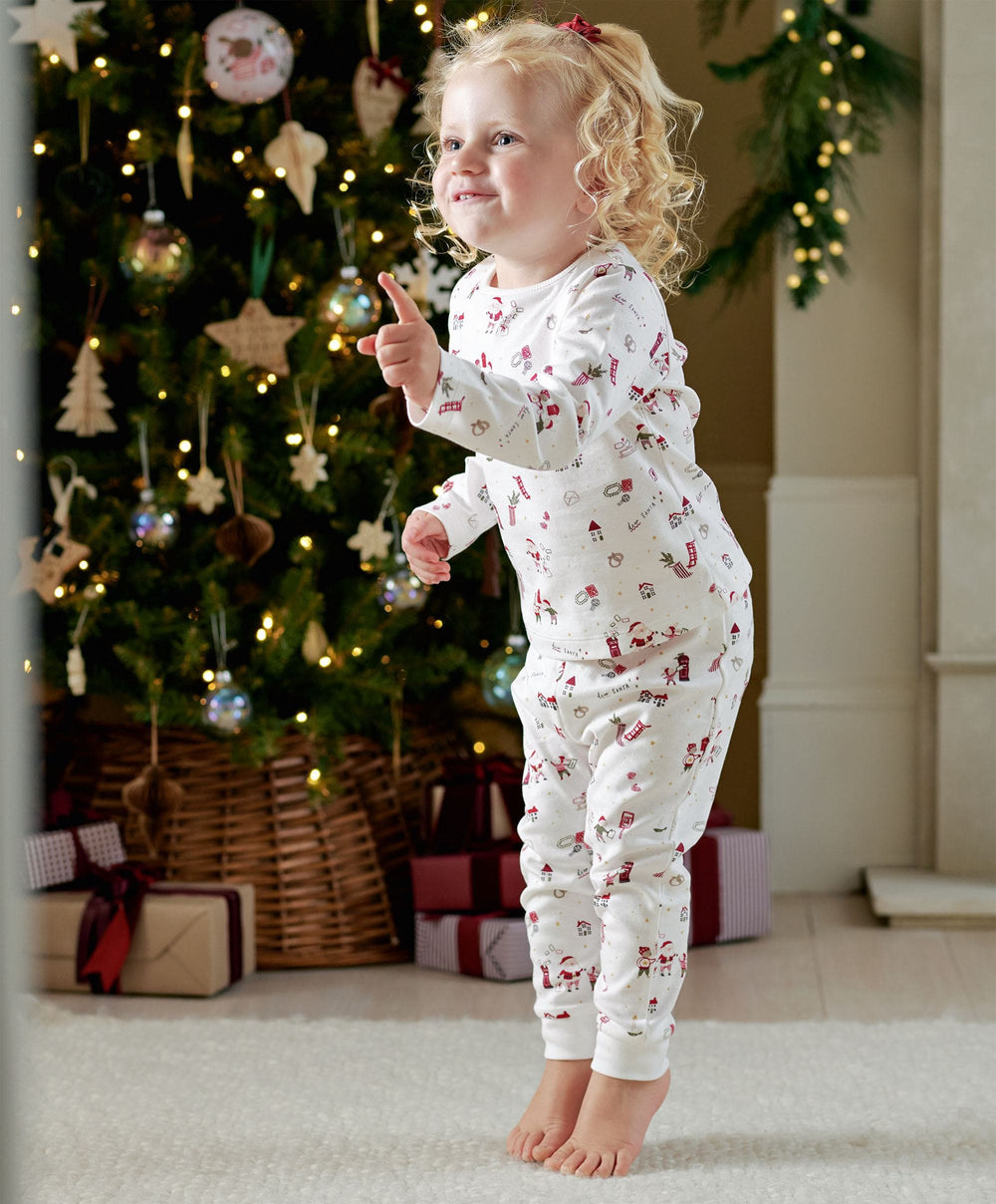 Mamas &amp; Papas Pyjamas &amp; Nightwear Santa Christmas Print Pyjamas