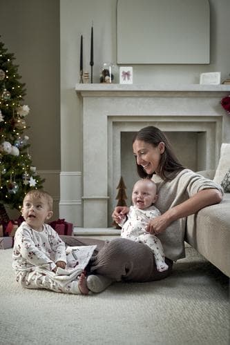 Mamas &amp; Papas Pyjamas &amp; Nightwear Santa Christmas Print Pyjamas