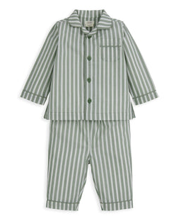 Mamas & Papas Pyjamas & Nightwear Woven Green Stripe Pyjamas