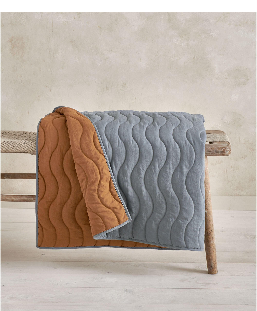 Mamas &amp; Papas Quilts &amp; Coverlets Quilt (3 Tog) - Blue Mustard Wave