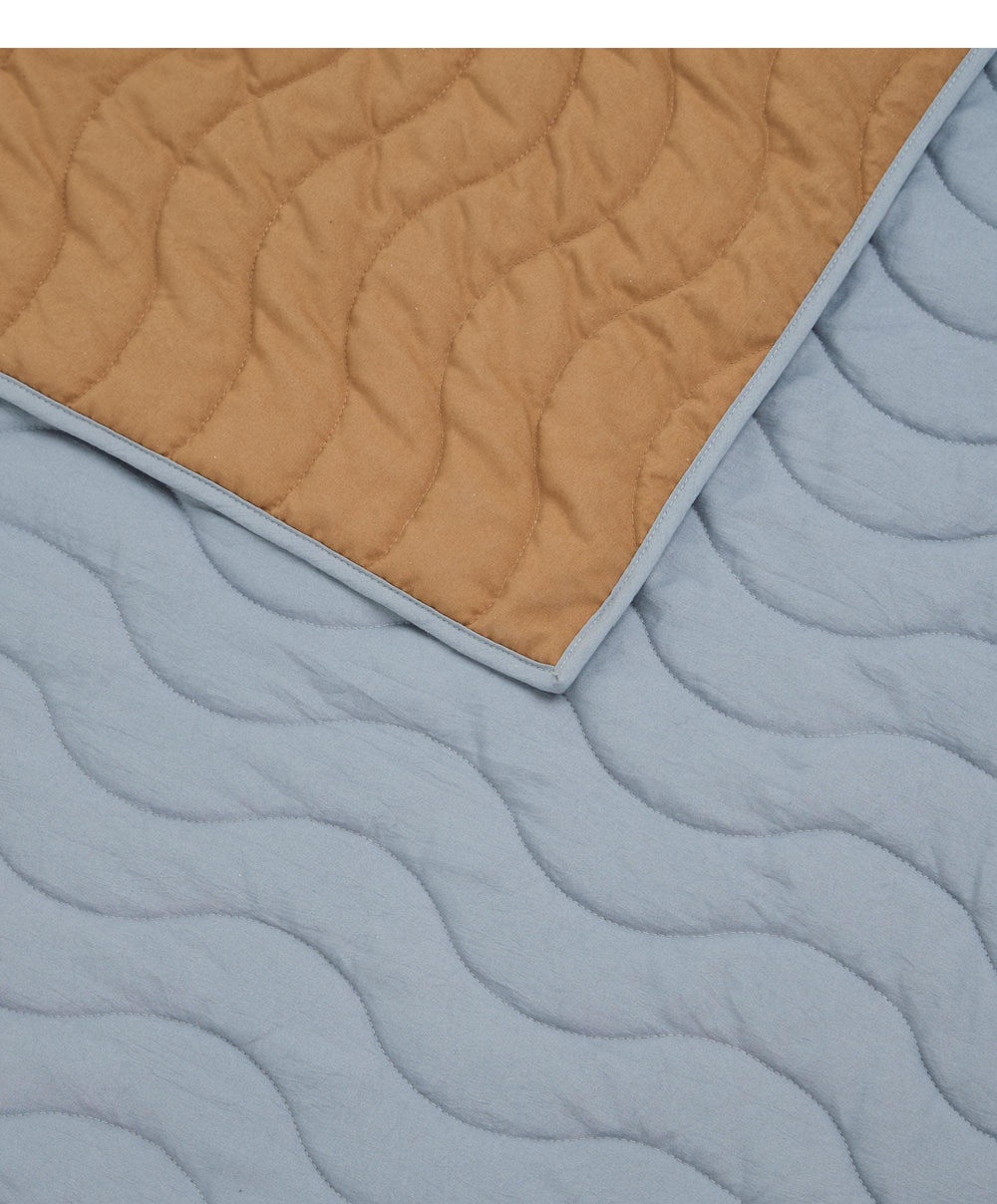 Mamas &amp; Papas Quilts &amp; Coverlets Quilt (3 Tog) - Blue Mustard Wave