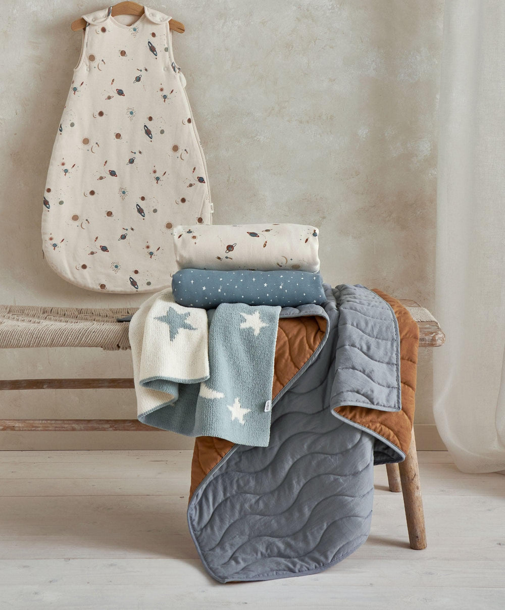 Mamas &amp; Papas Quilts &amp; Coverlets Quilt (3 Tog) - Blue Mustard Wave