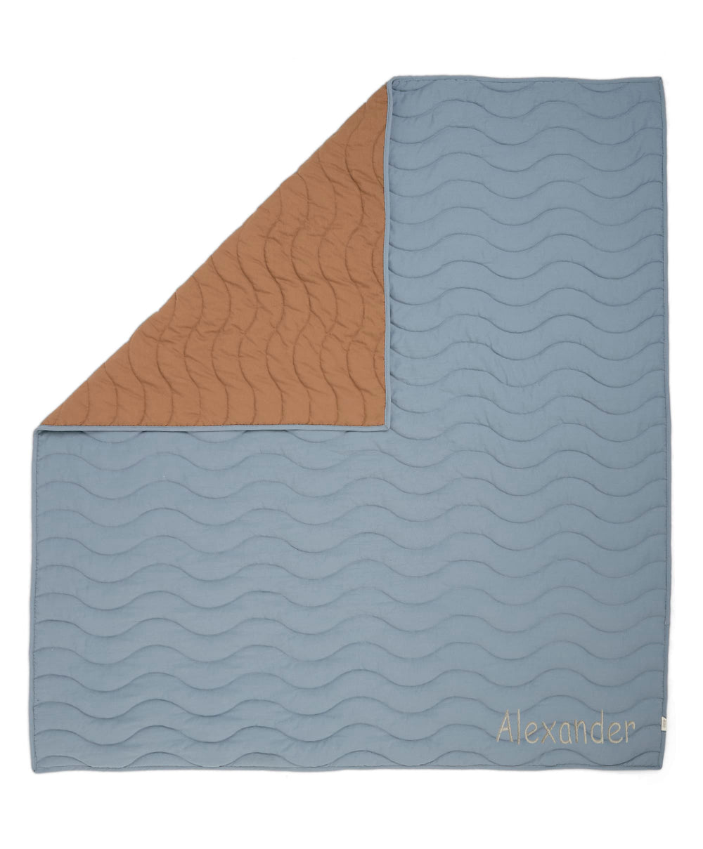 Mamas &amp; Papas Quilts &amp; Coverlets Quilt (3 Tog) - Blue Mustard Wave