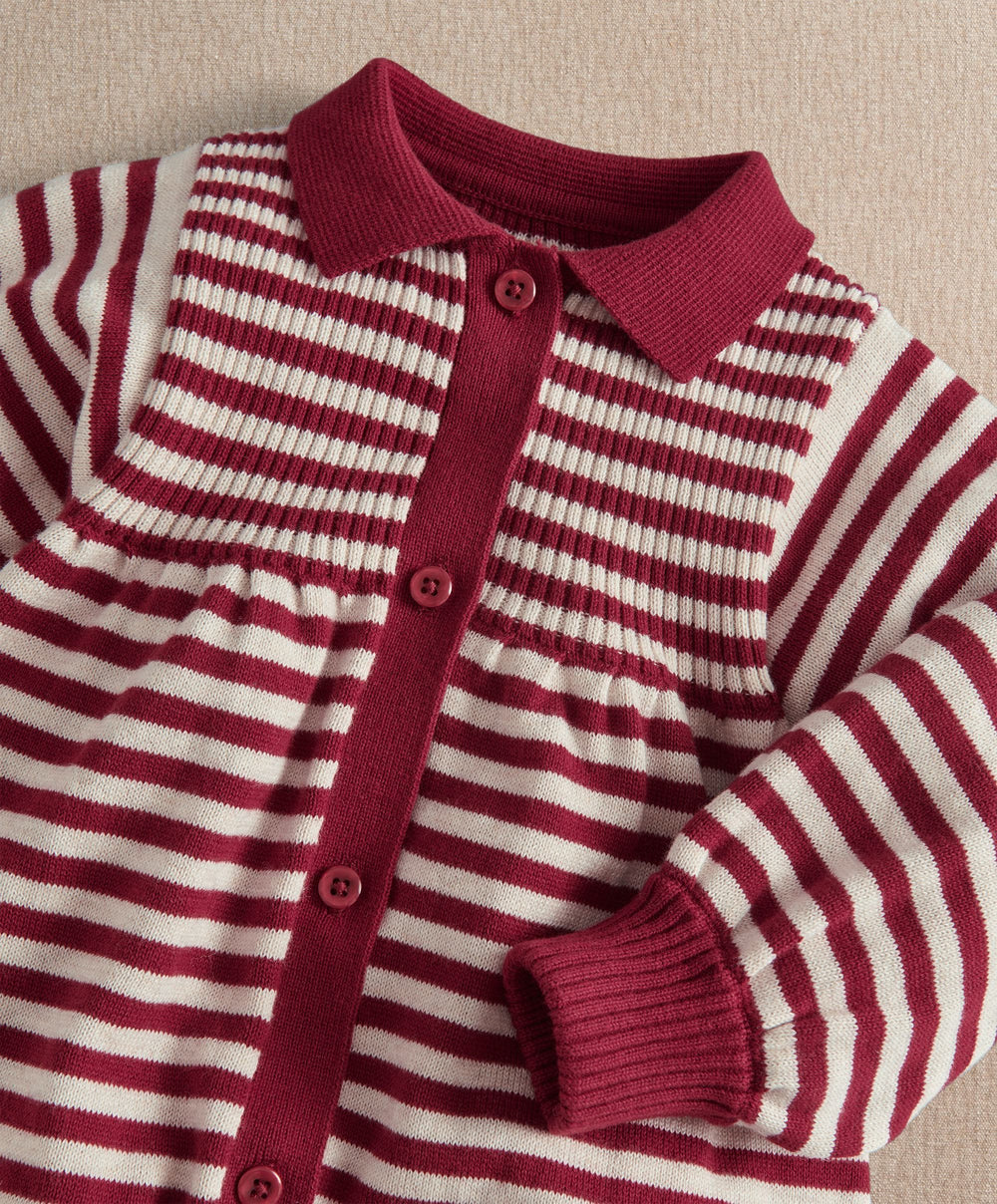 Mamas &amp; Papas Ribbed Striped Knit Romper