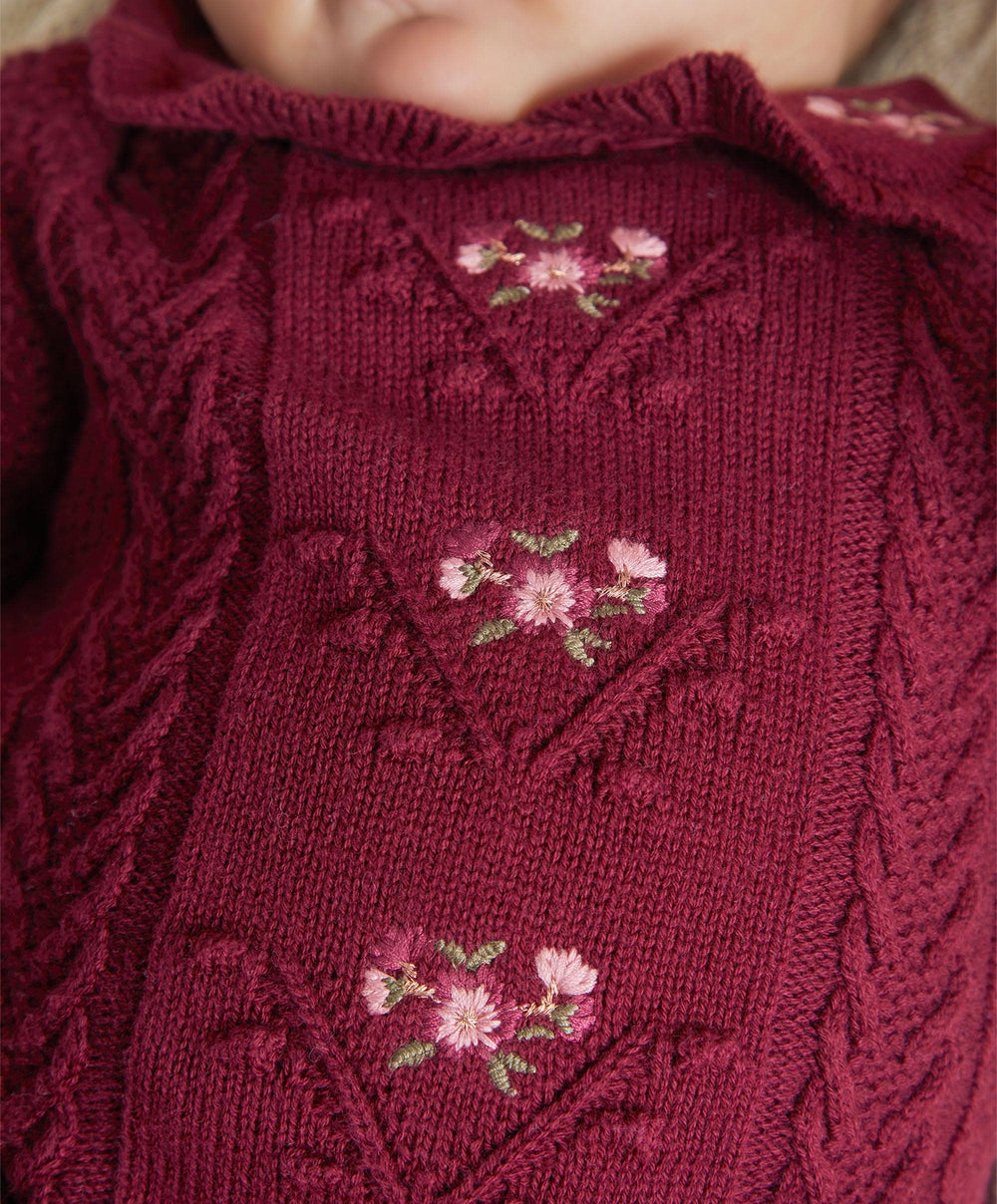 Mamas &amp; Papas Rompers Burgundy Soft Knit Romper