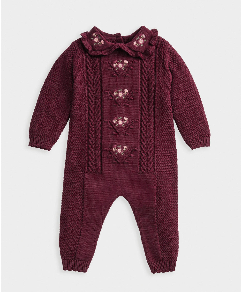 Mamas &amp; Papas Rompers Burgundy Soft Knit Romper