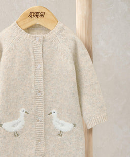 Mamas & Papas Rompers Duck Knitted Romper – Oatmeal
