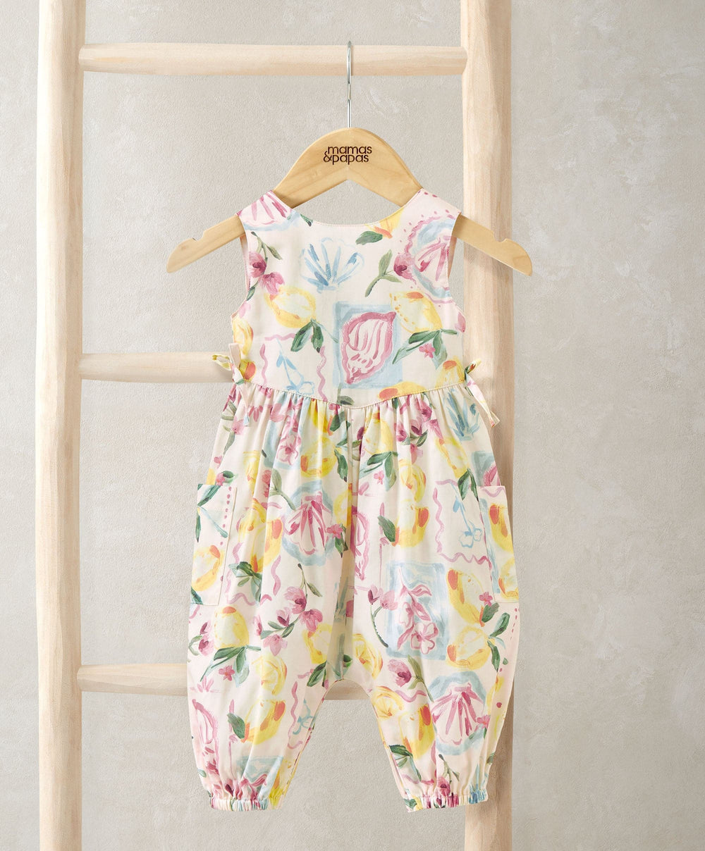 Mamas &amp; Papas Rompers Floral Lemon Romper