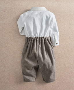 Mamas & Papas Rompers Herringbone Mock Romper