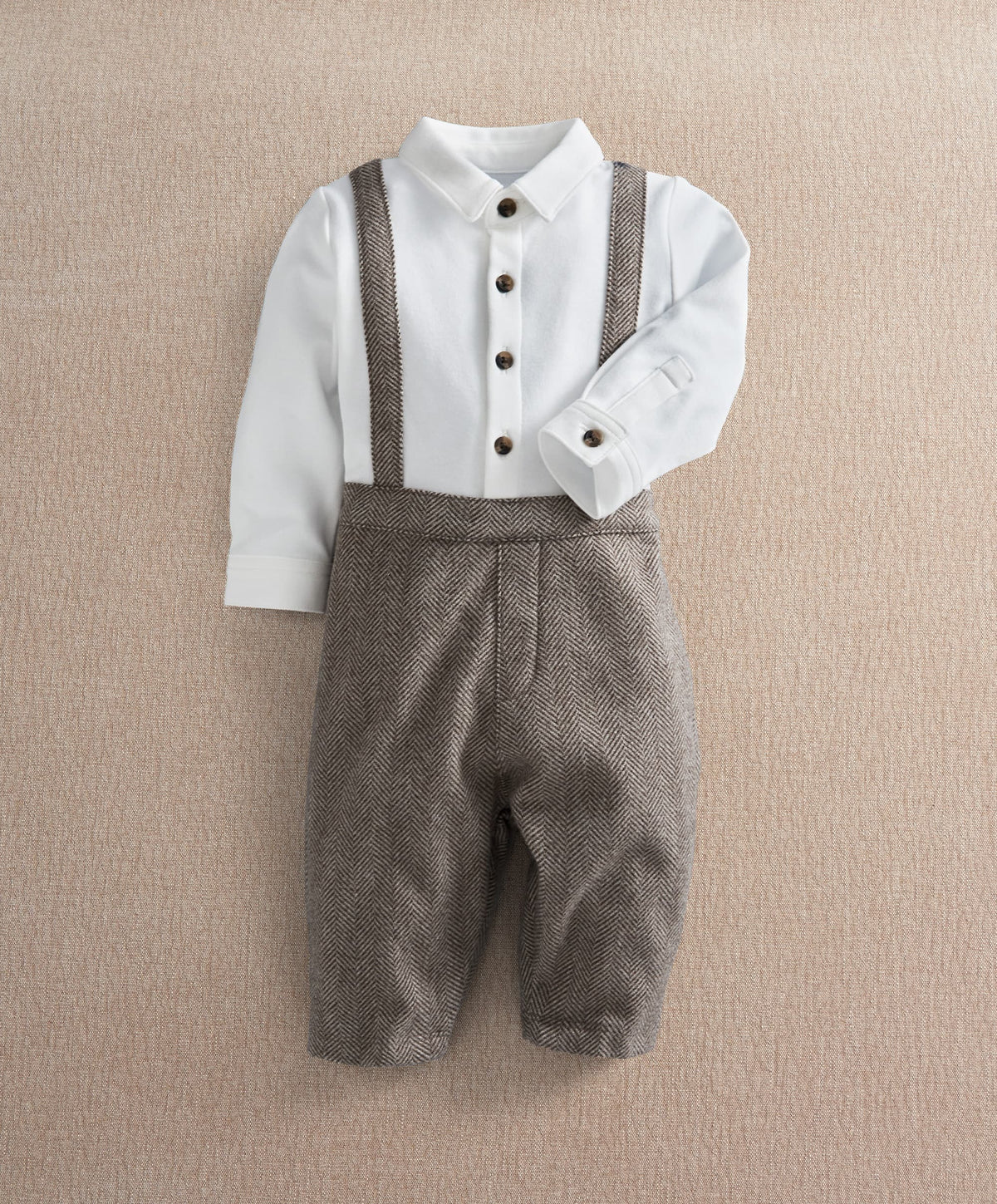 Mamas & Papas Rompers Herringbone Mock Romper