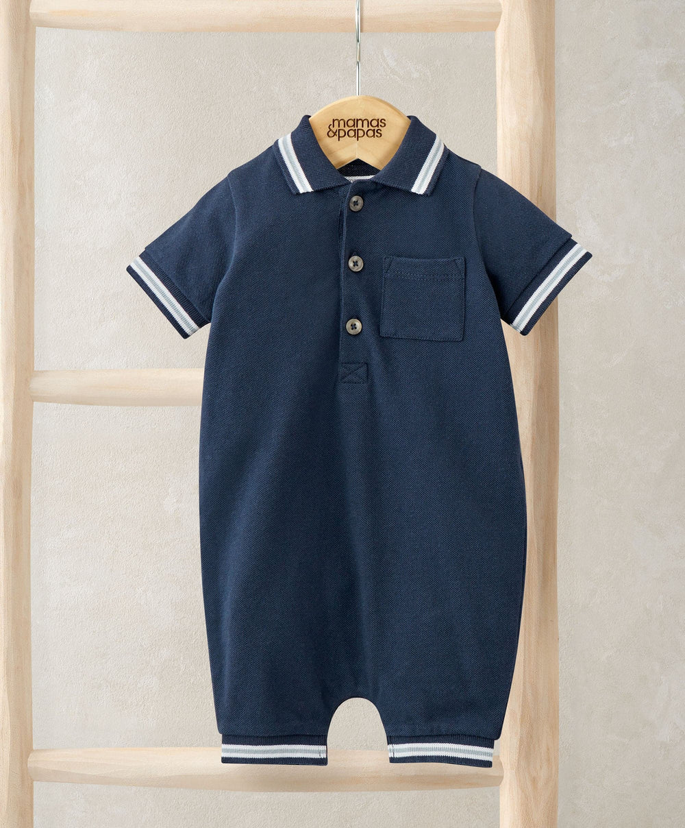 Mamas &amp; Papas Rompers Jersey Polo Romper