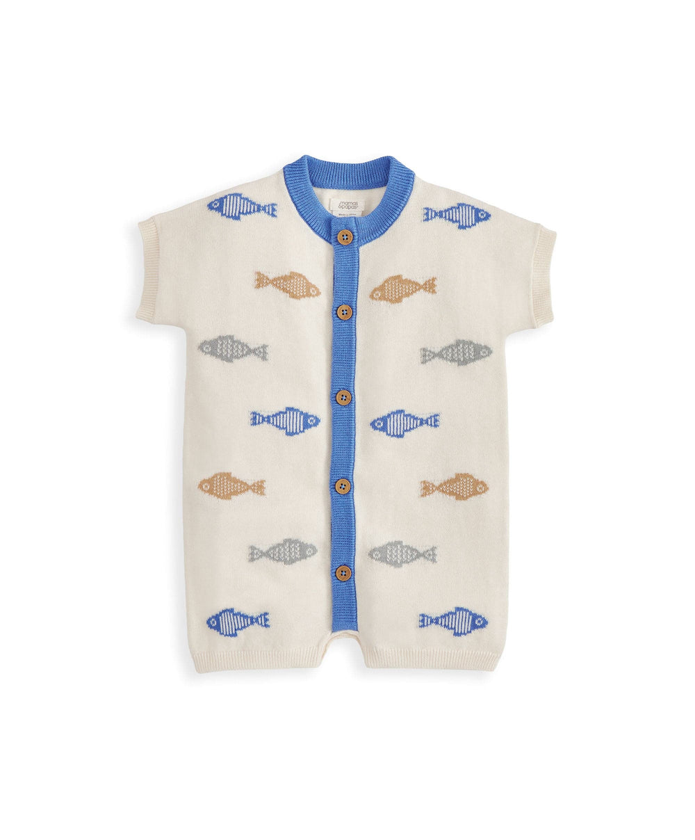 Mamas &amp; Papas Rompers Knitted Cream Romper