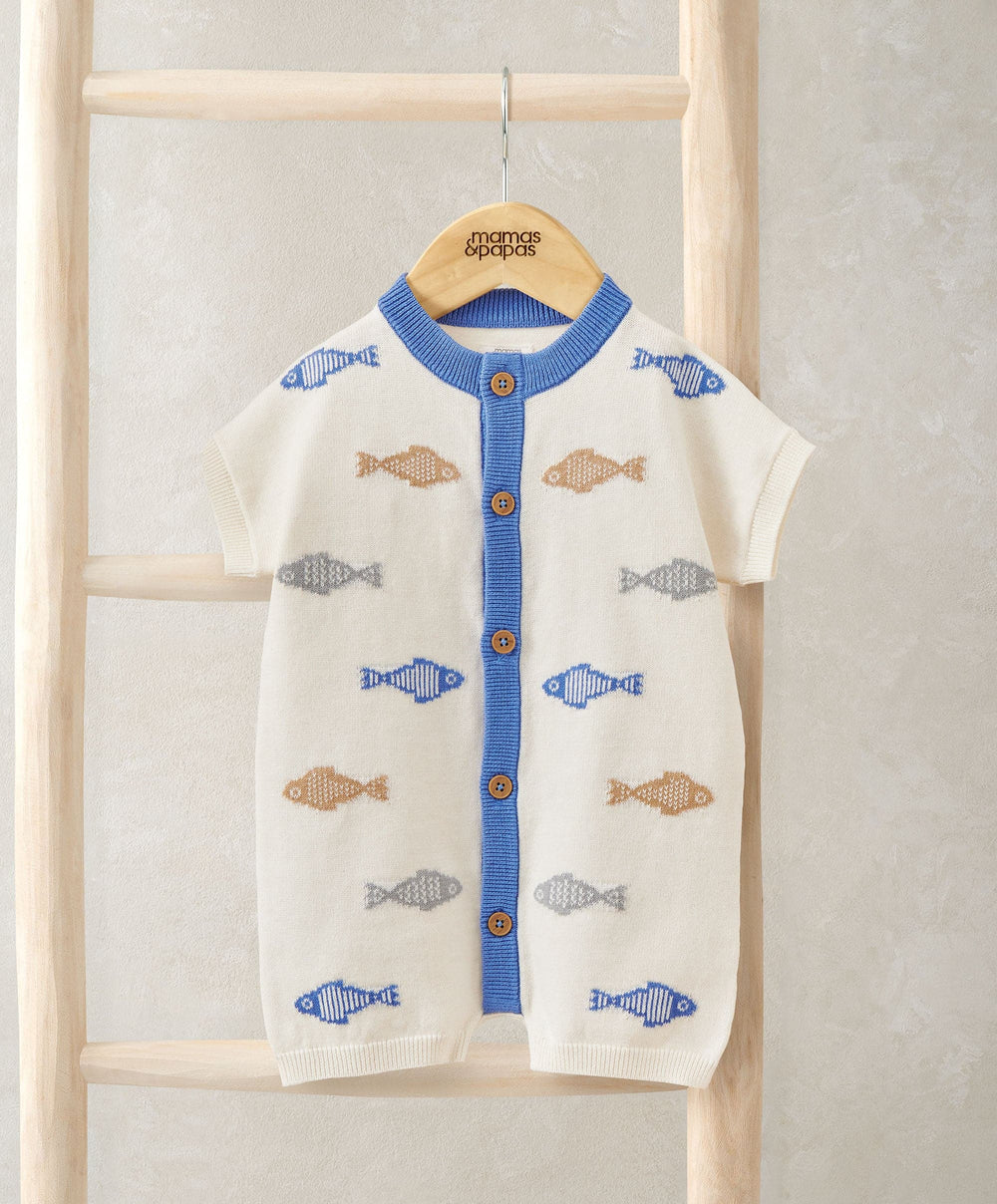 Mamas &amp; Papas Rompers Knitted Cream Romper