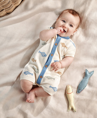 Mamas & Papas Rompers Knitted Cream Romper